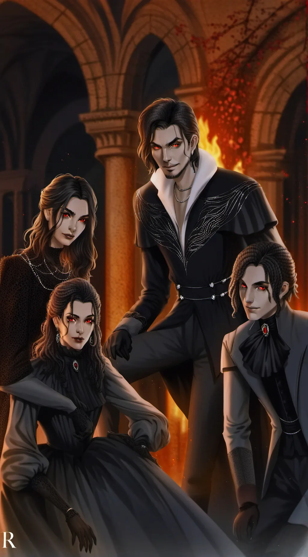 ai character: Vampire Court background