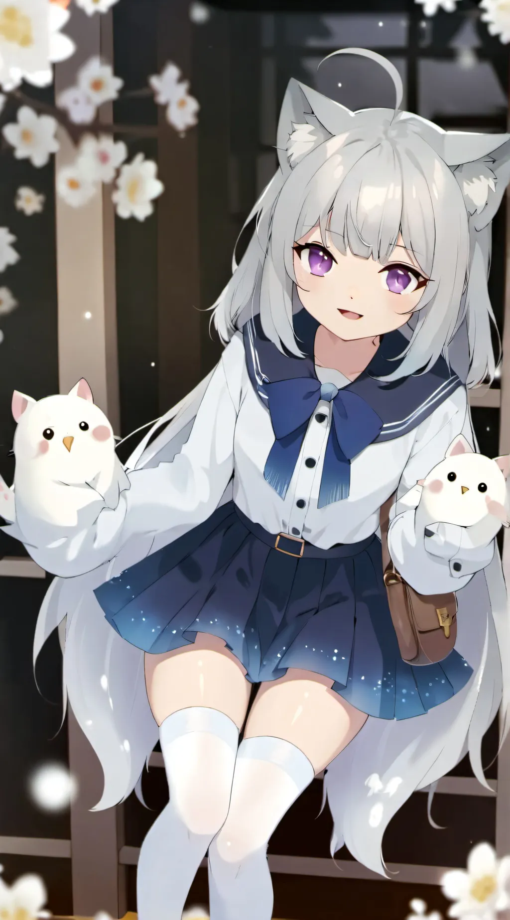 ai character: cute school girl background