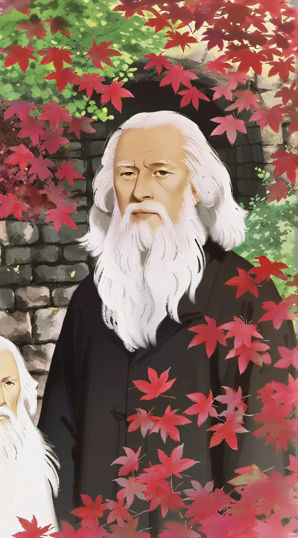 ai character: old ahh chinese gu background