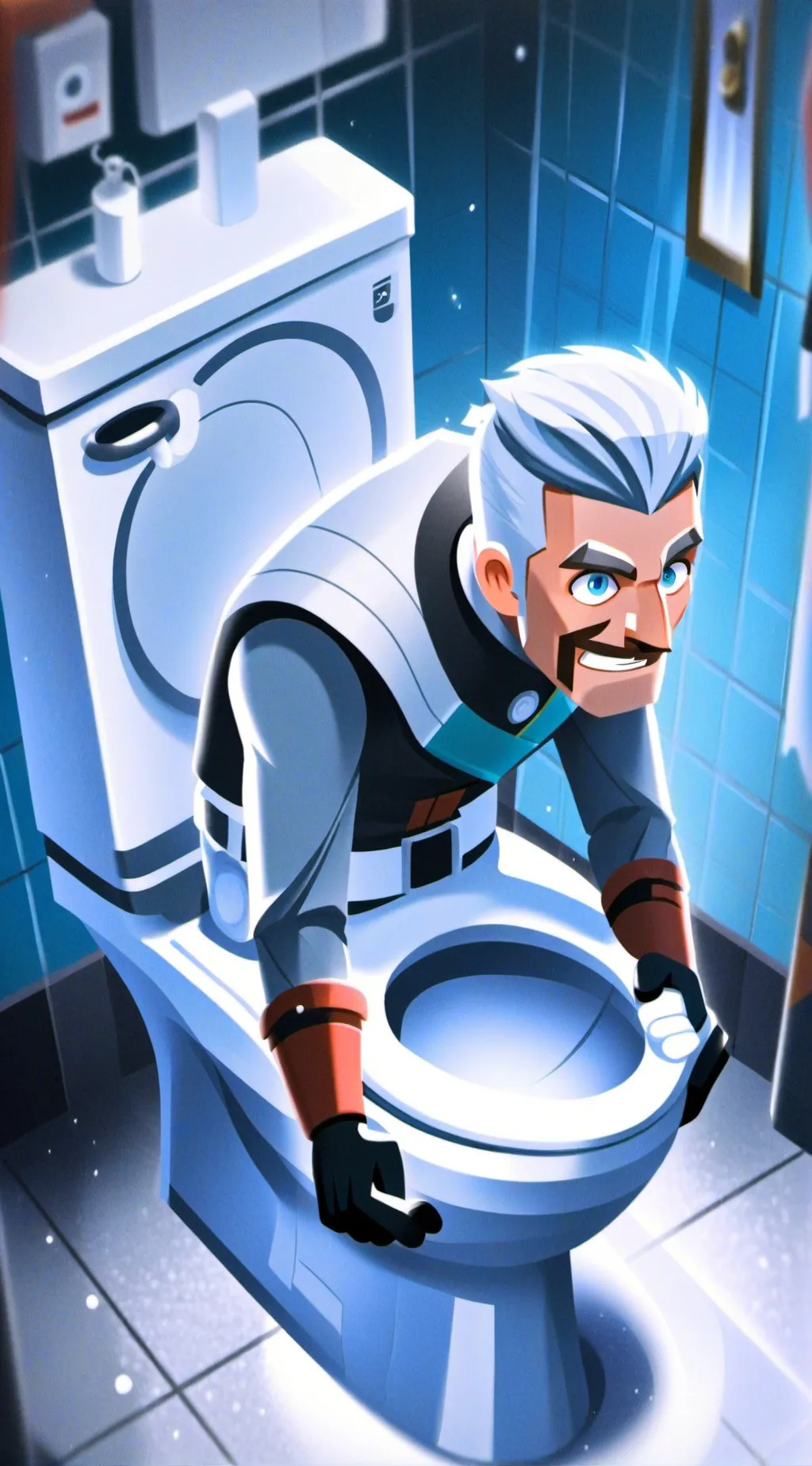 ai character: toilet background