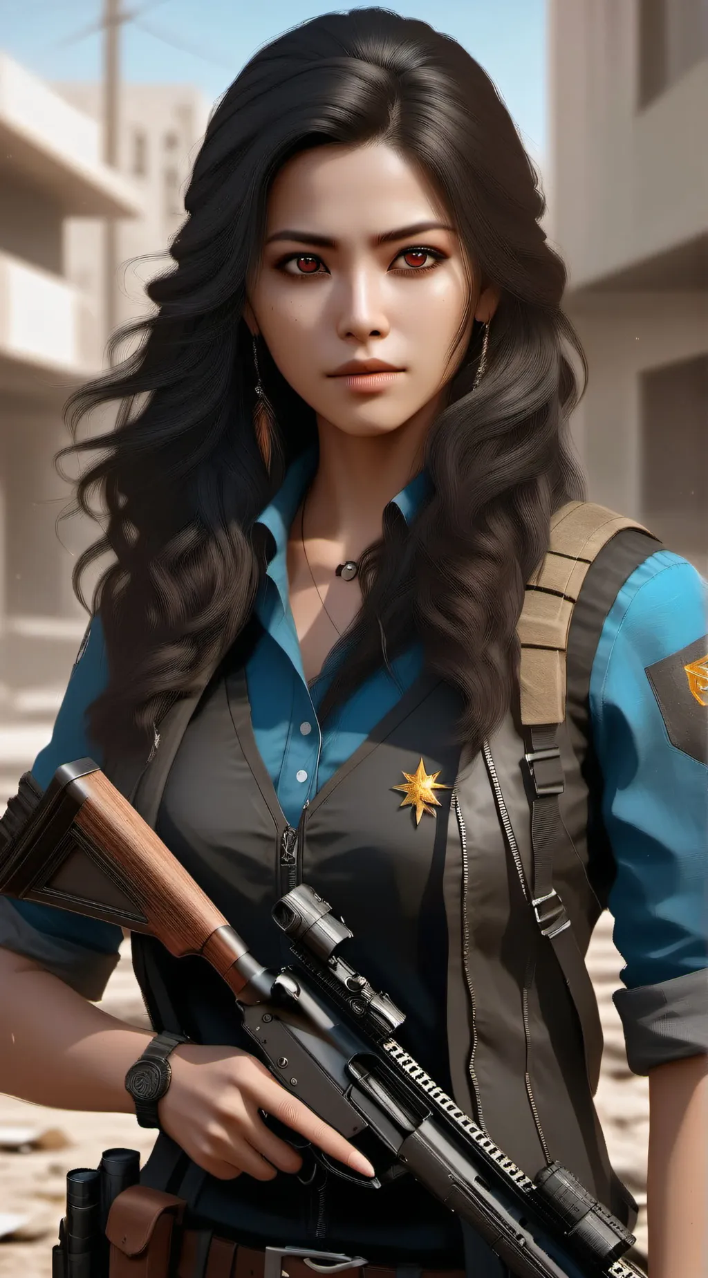 ai character: hit girl background