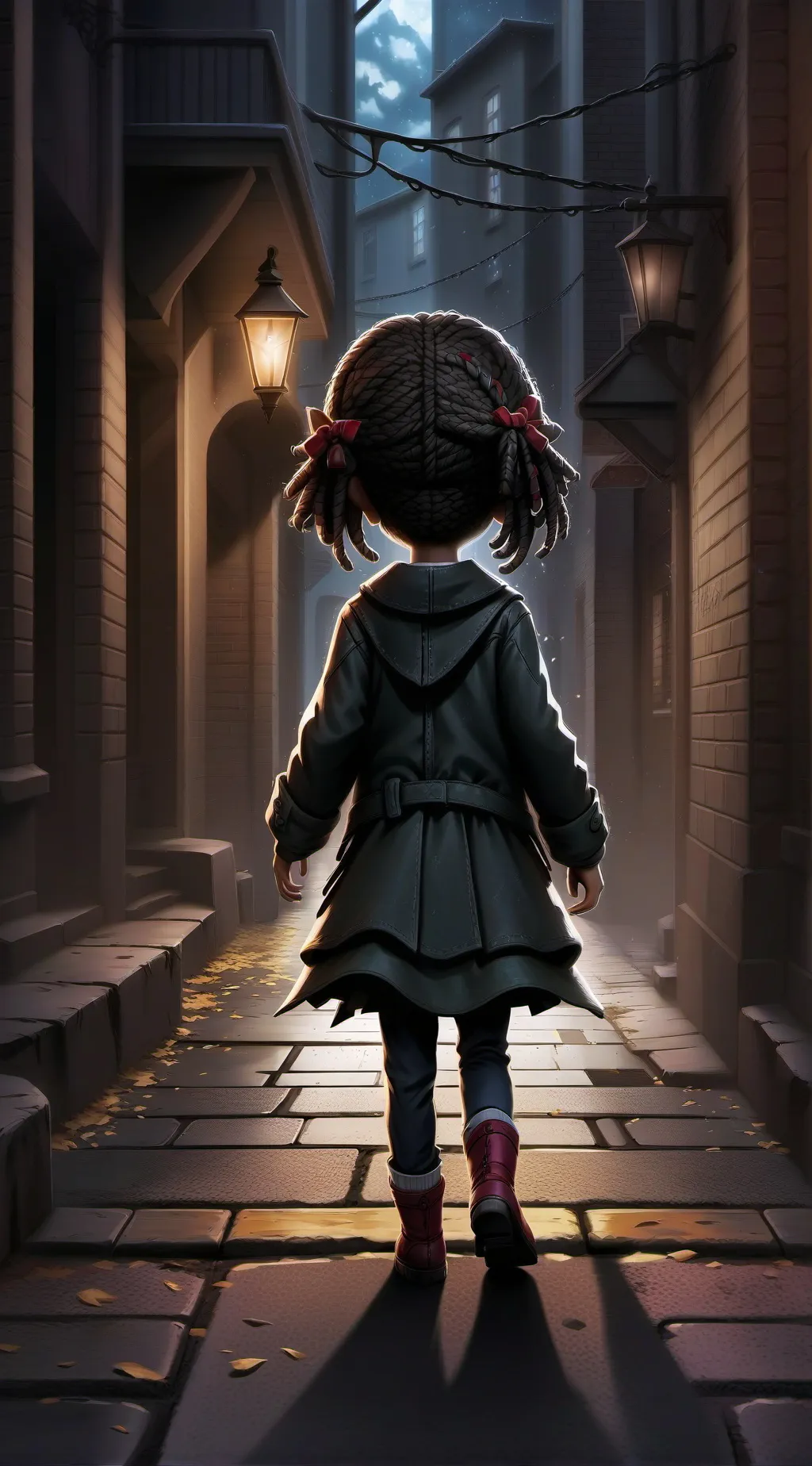 ai character: Little girl  background