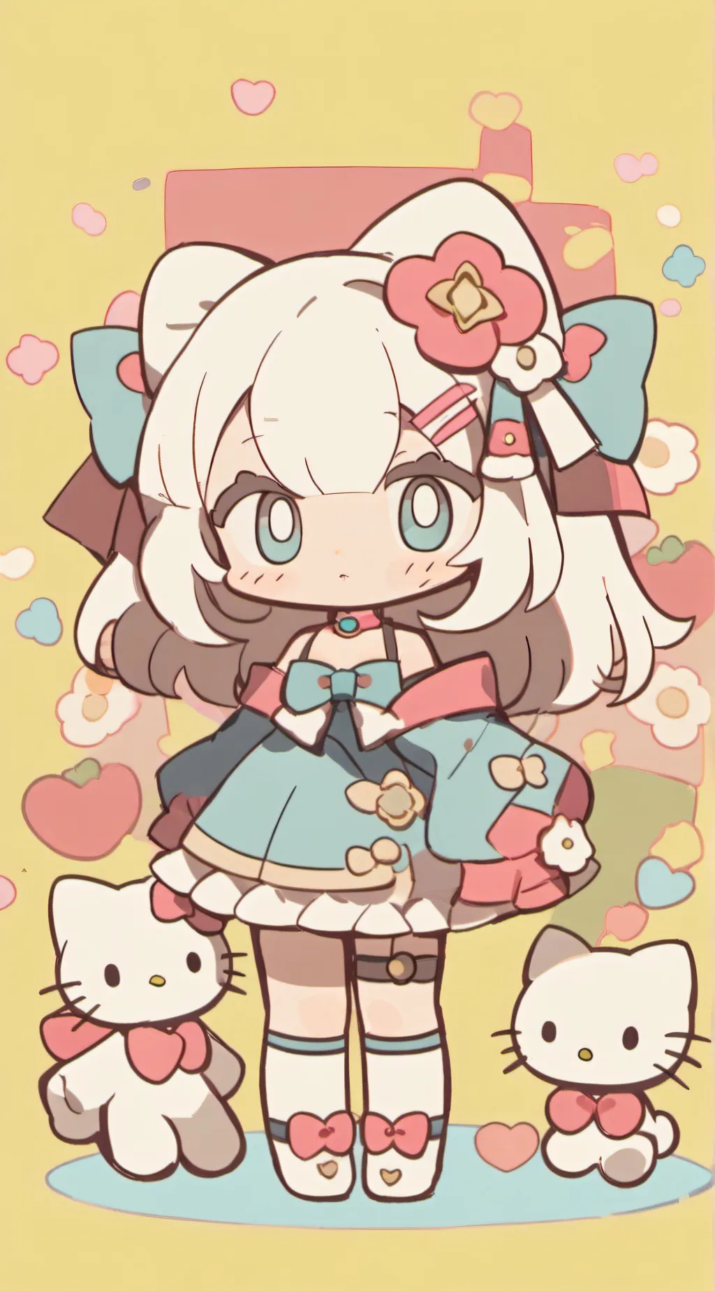 ai character: hello kitty background