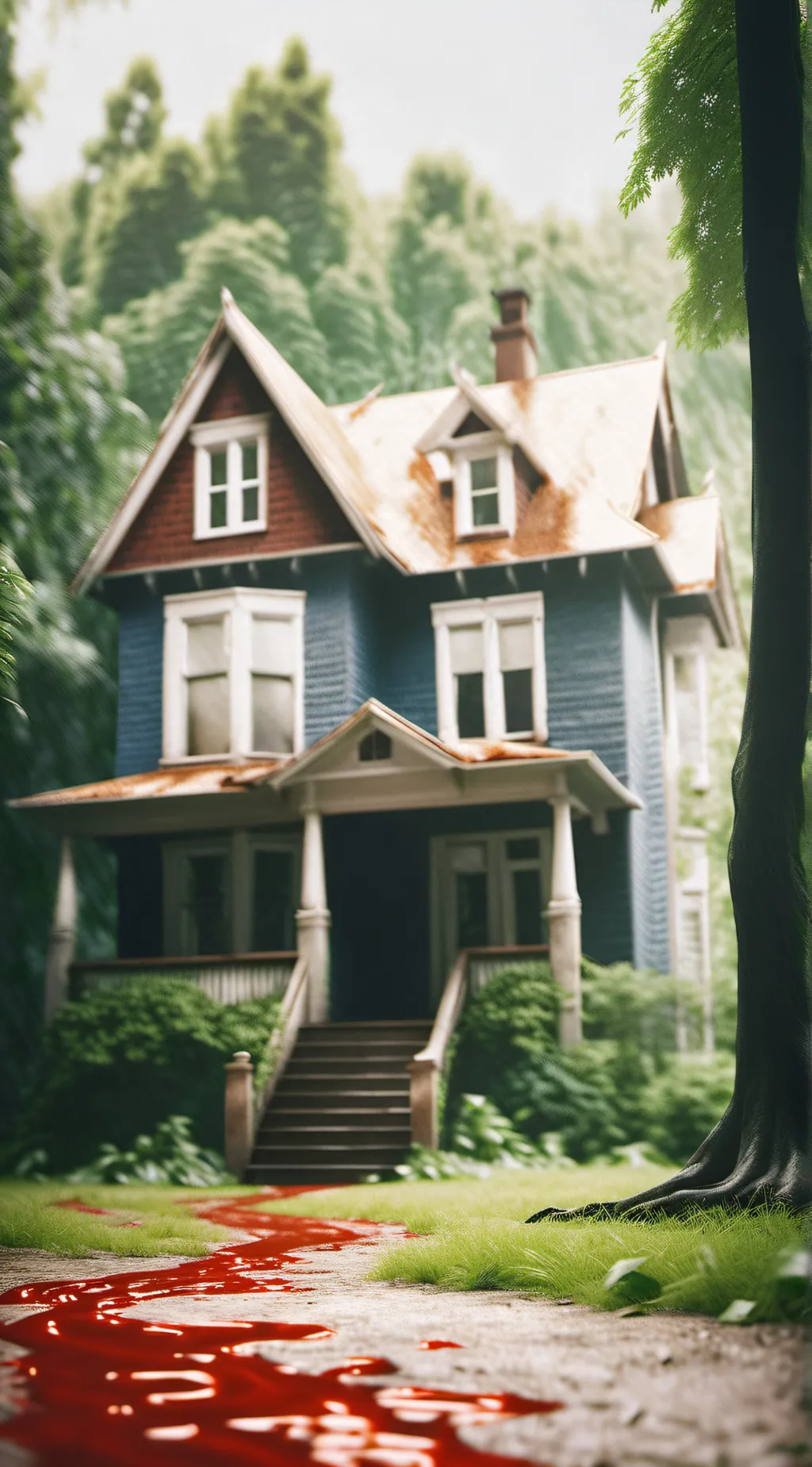 ai character: abondon house background