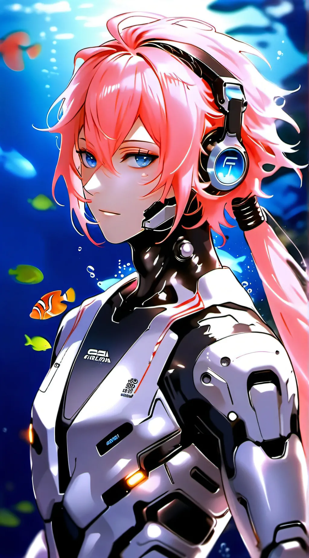 ai character: Aqua background