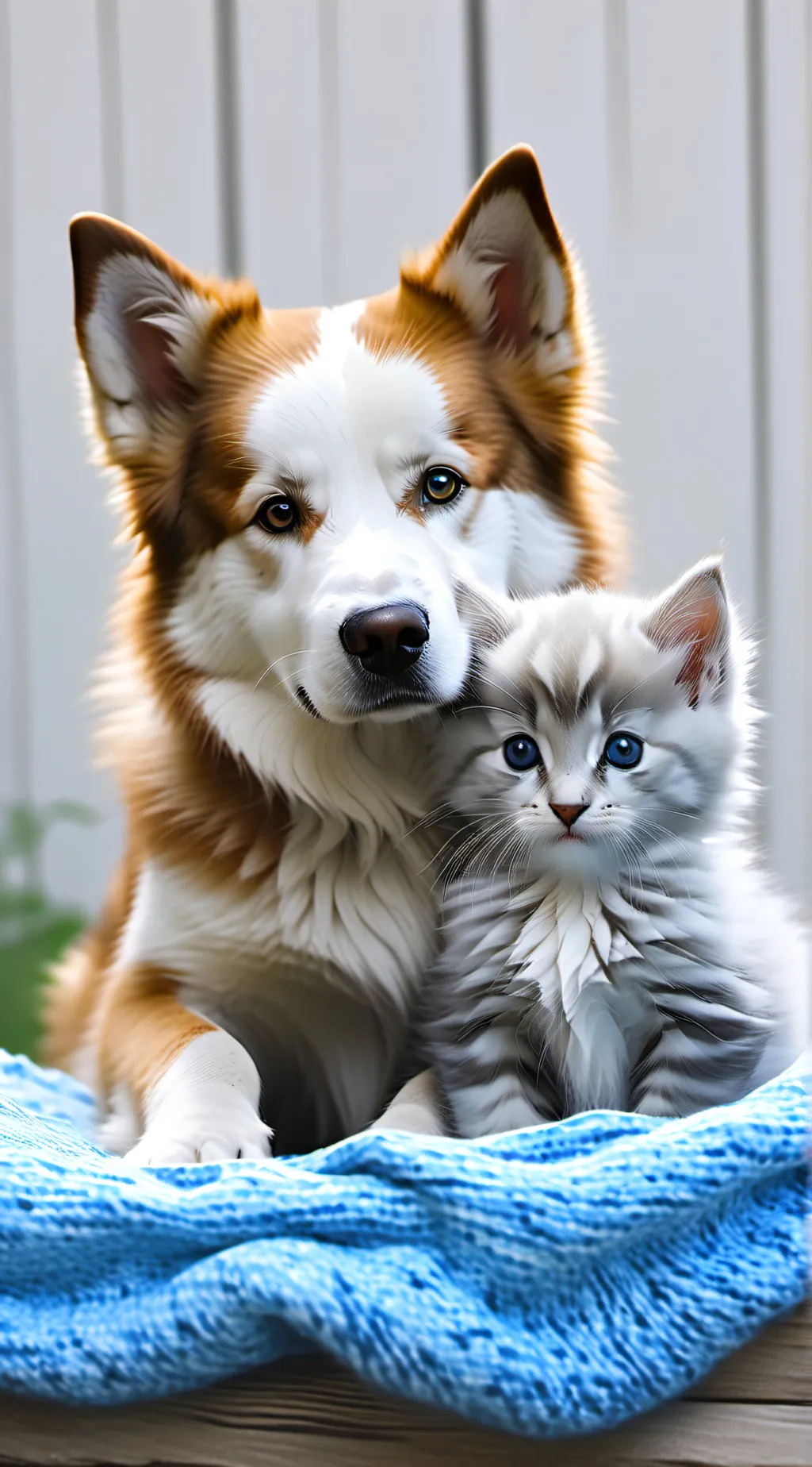 ai character: dog and kitten background