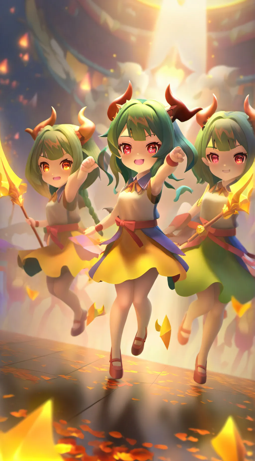 ai character: Lucy, lisa ,cutie background