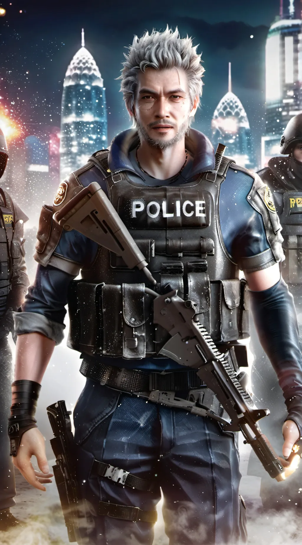 ai character: Malaysia police  background