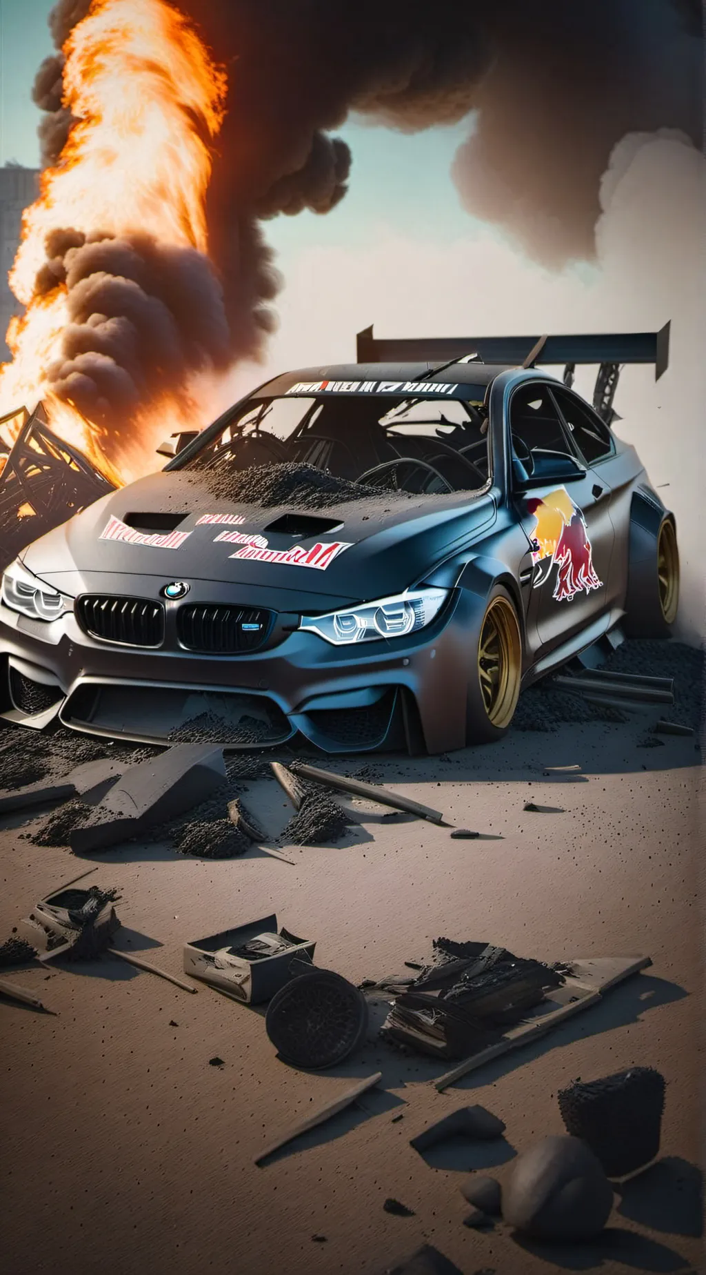 ai character: 2015 BMW M4 crash background