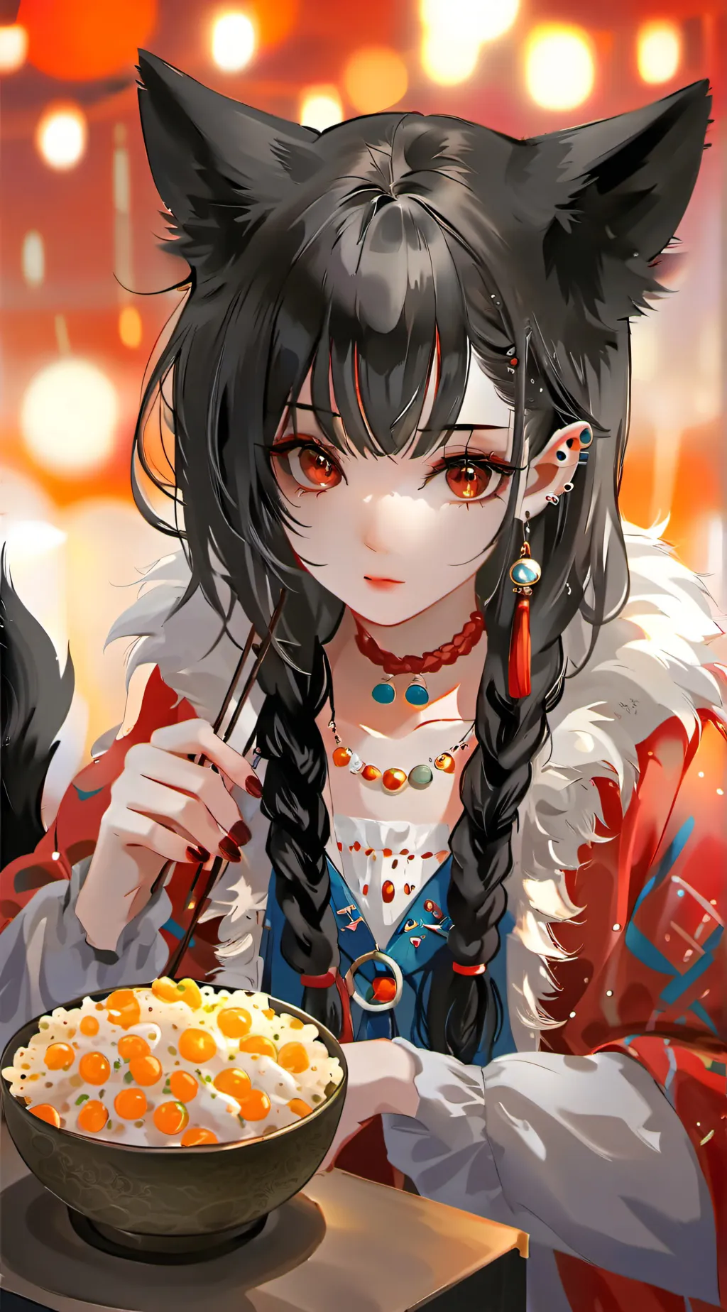 ai character: Braided Prowler Furry background