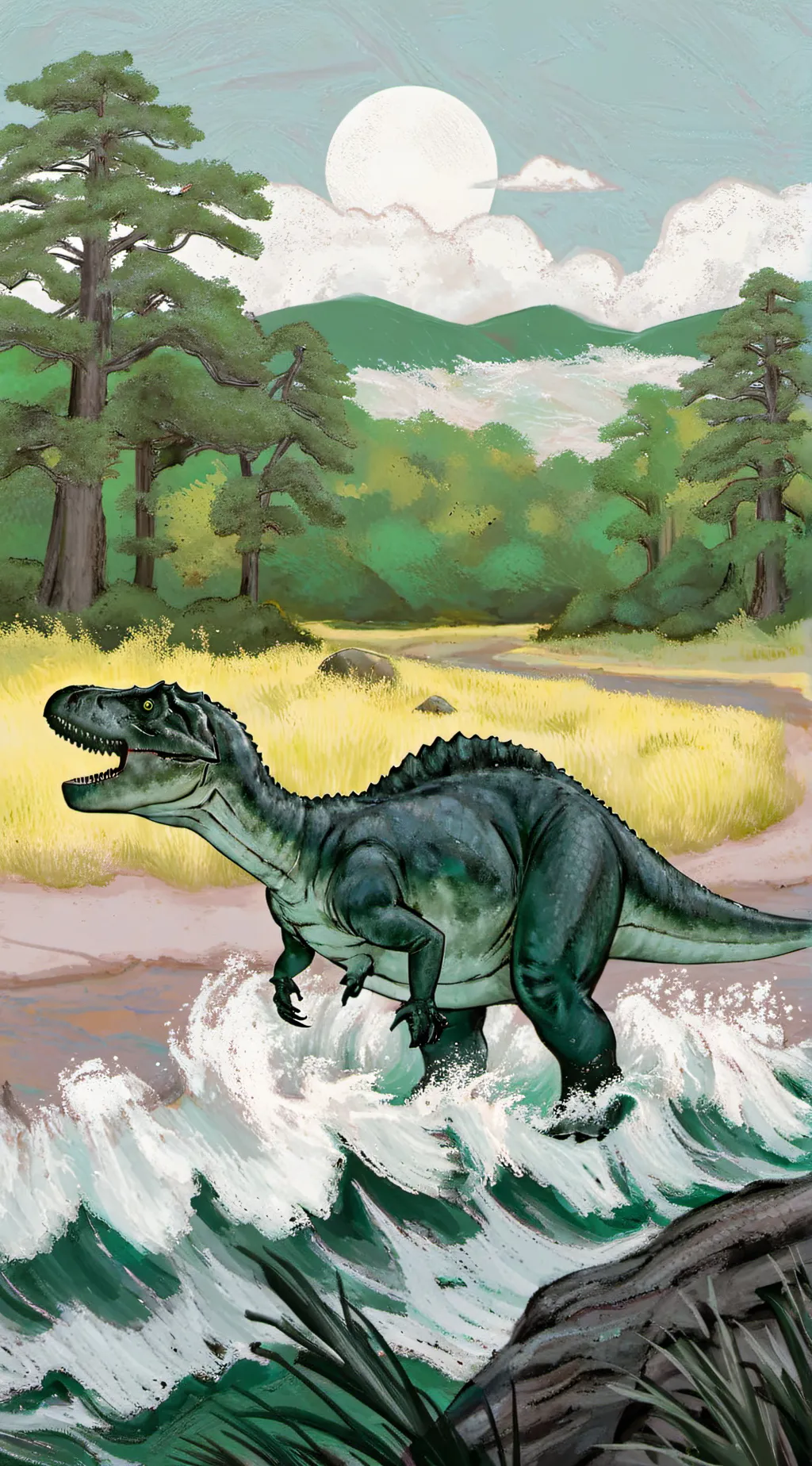 ai character: dinosaur mating  background