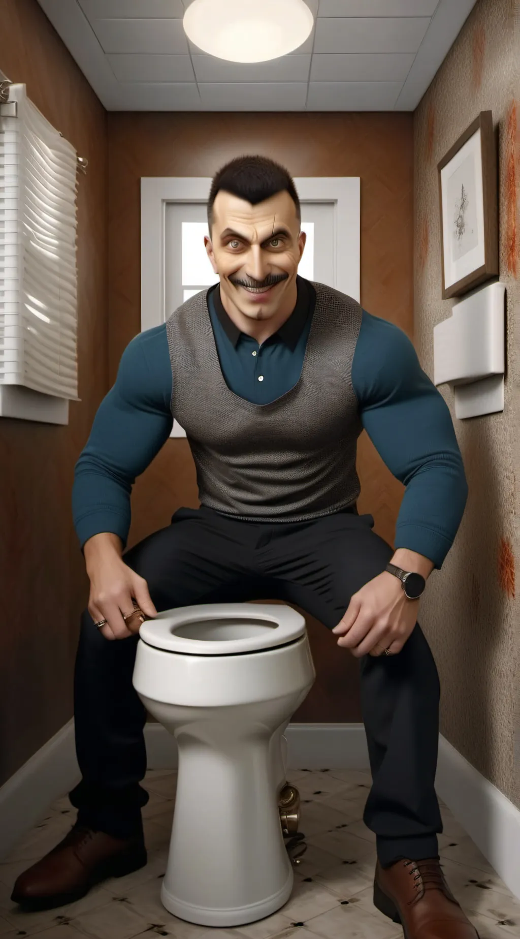 ai character: SKIBIDI TOLIET background