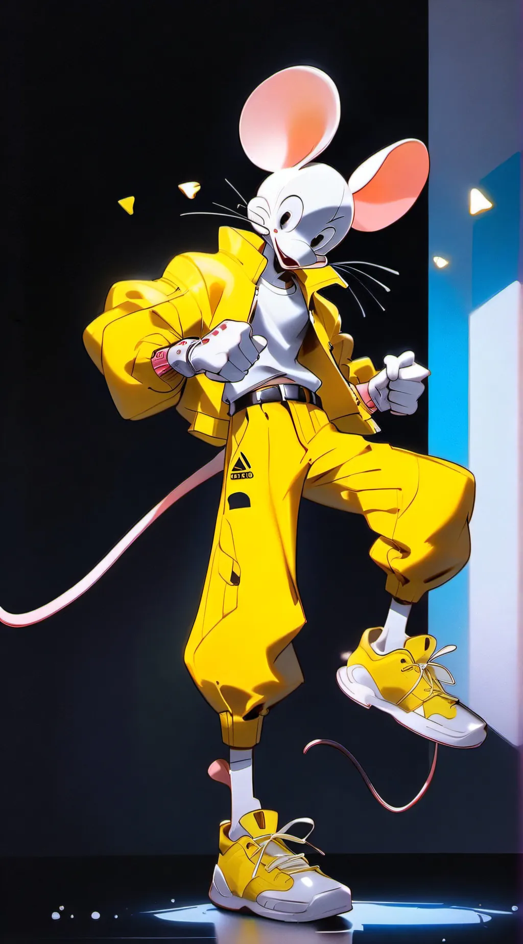 ai character: FAKE MICKEY MOUSE background