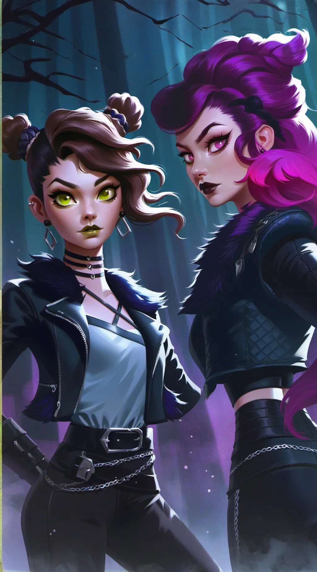 ai character: Mia and Maggie background