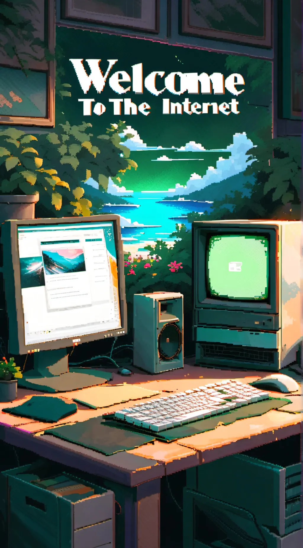 ai character: The internet  background