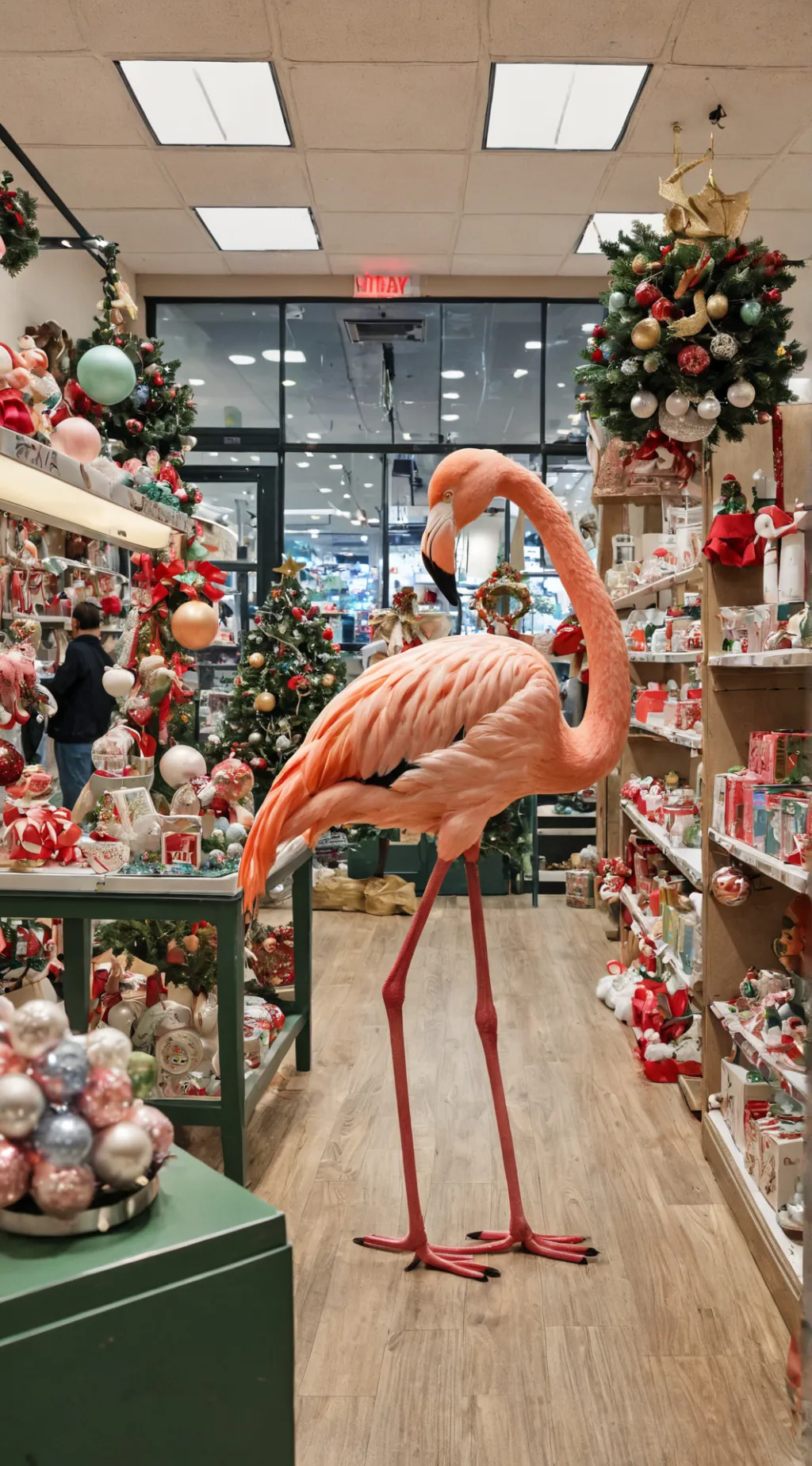 ai character: Flamingo store￼ background