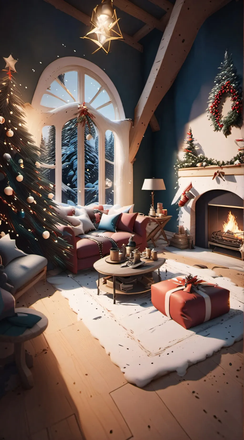 ai character: MHA CHRISTMAS!!! background