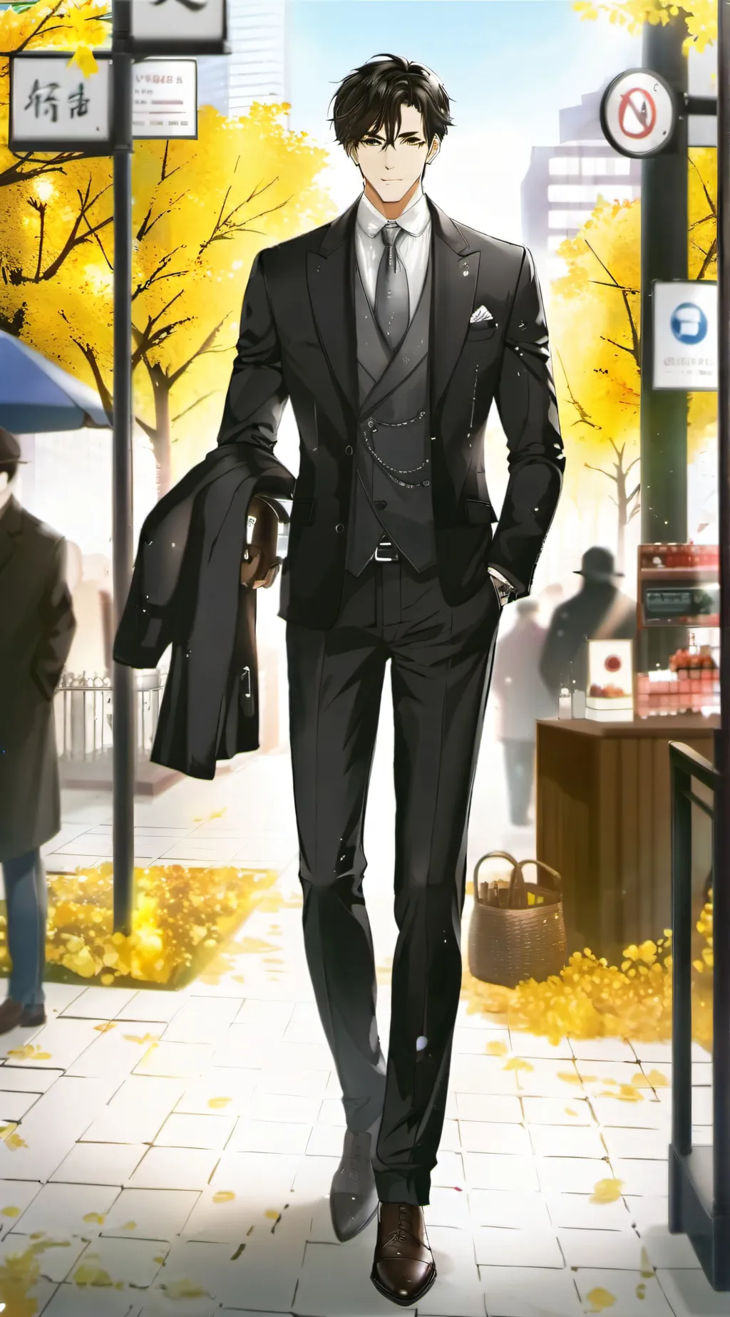 ai character: glowing garden background