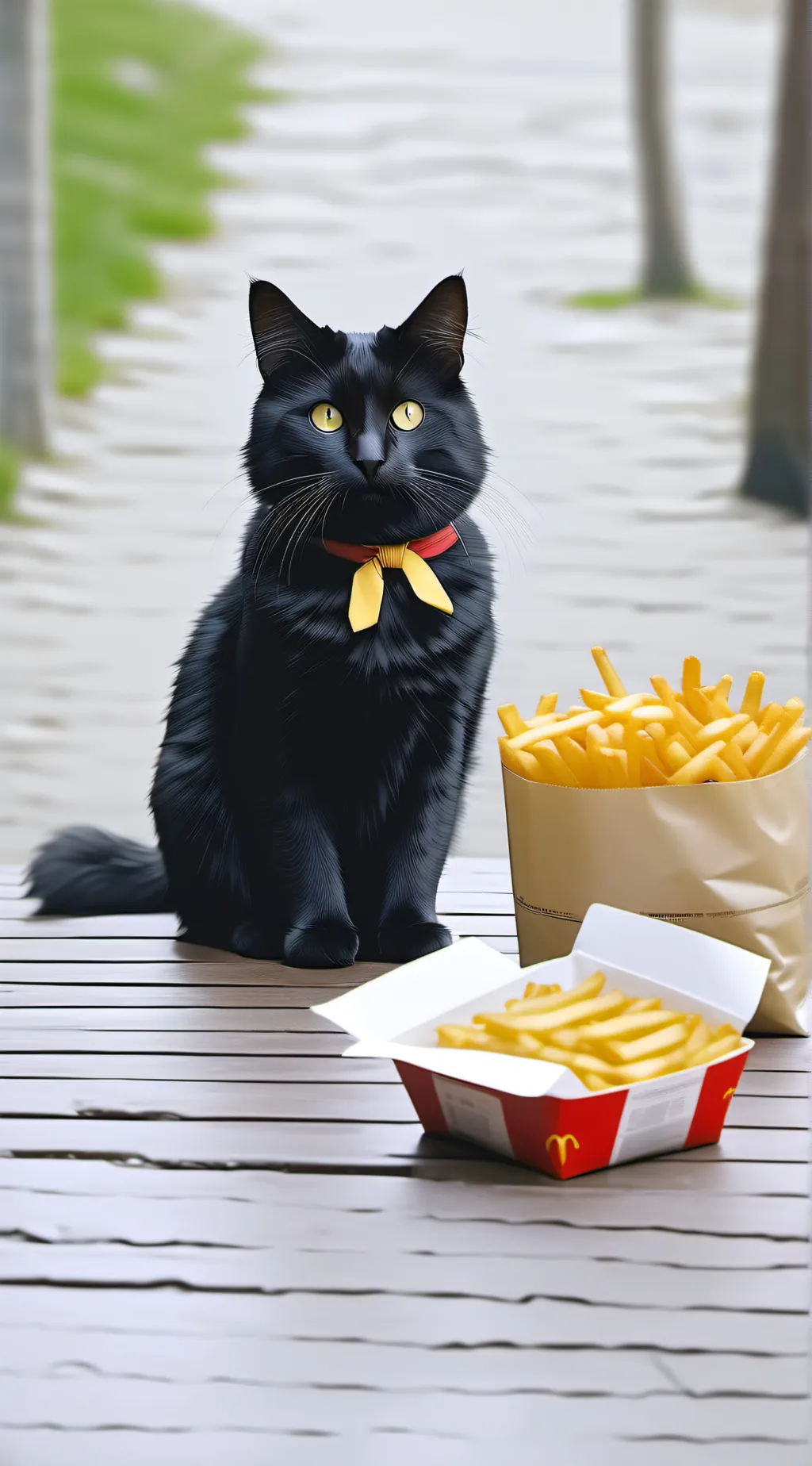 ai character: fries stealer background