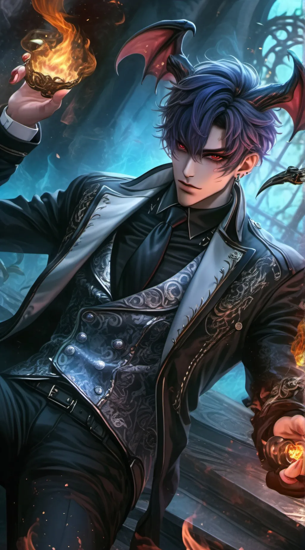 ai character: Damon  background