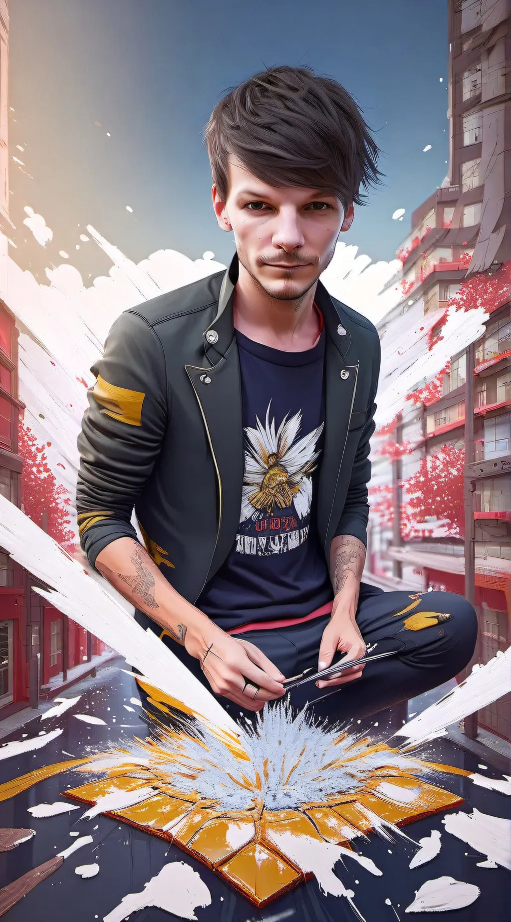 ai character: louis tomlinson  background