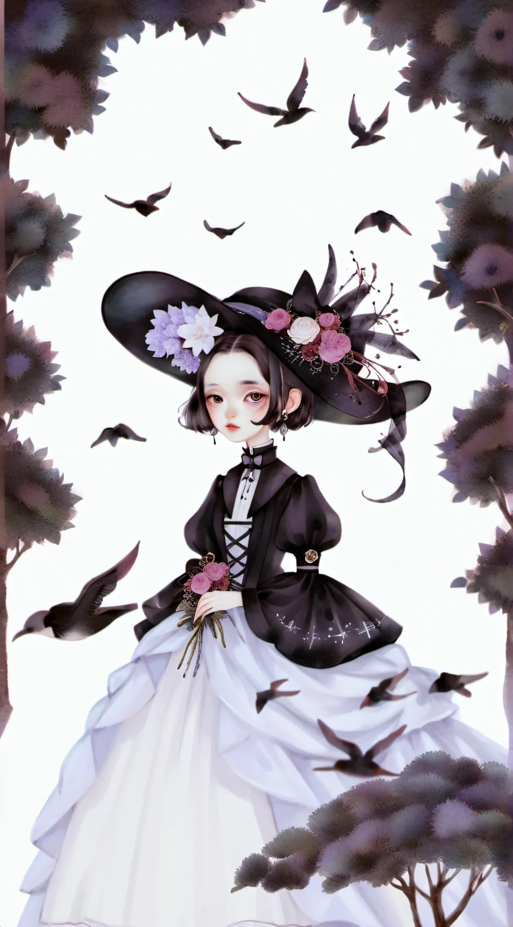 ai character: Grey background