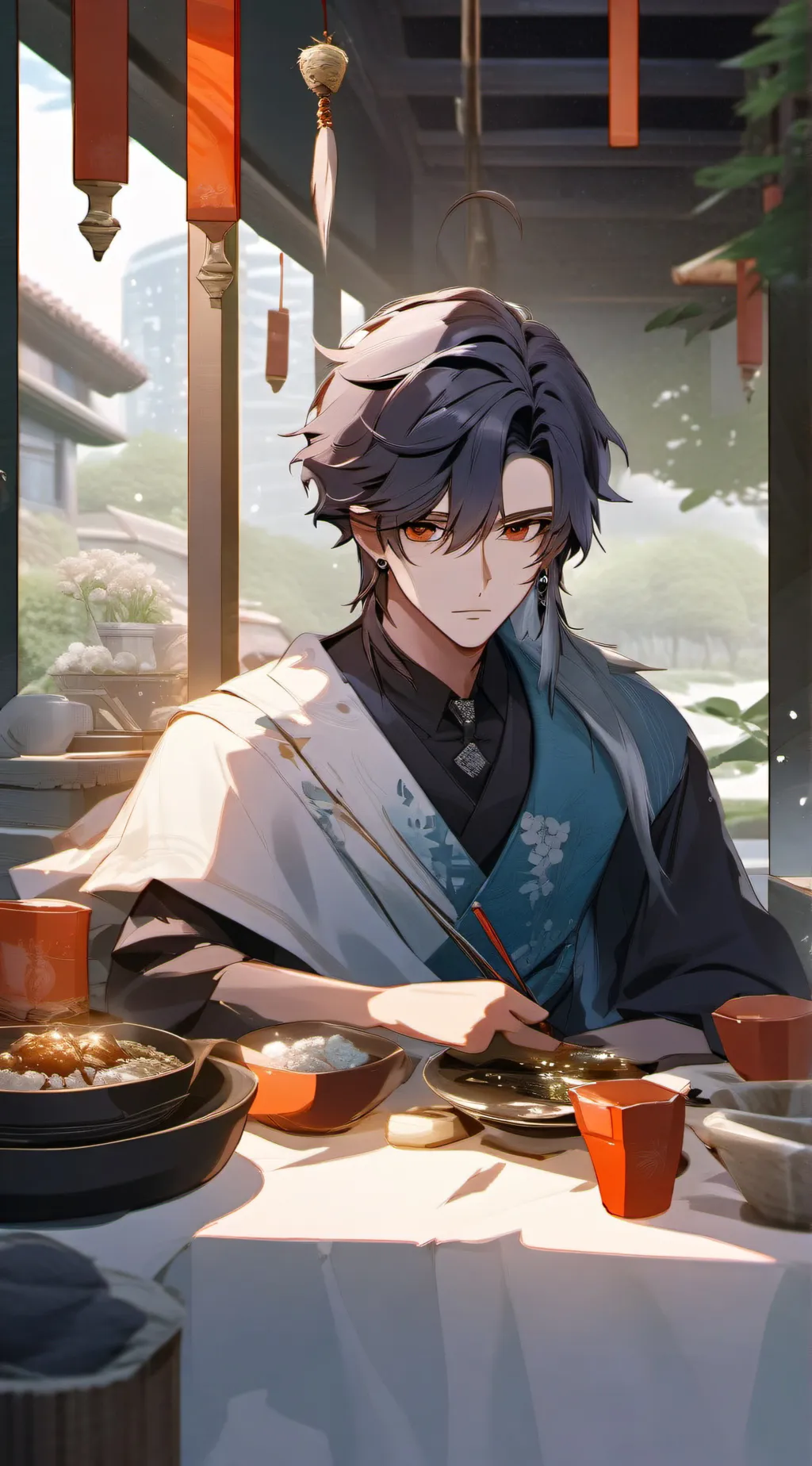 ai character: Kenji Hashibirao background