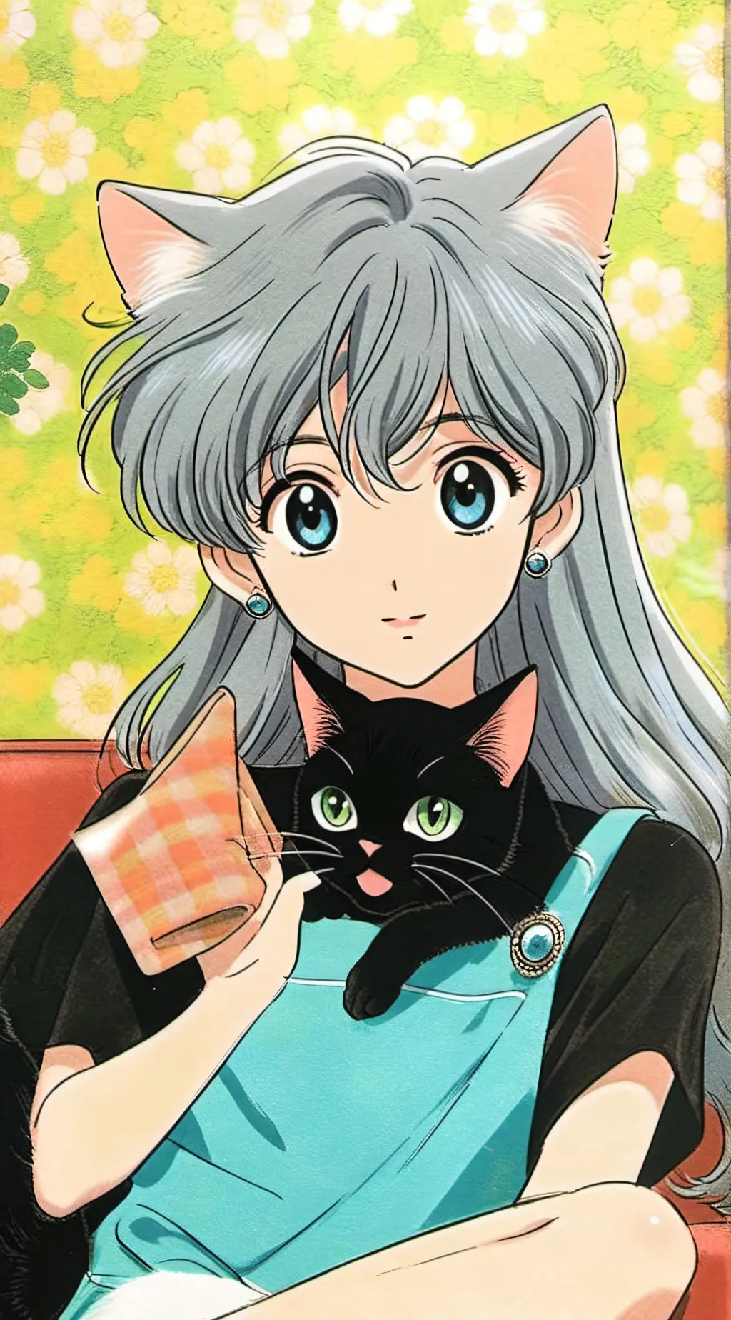 ai character: Gray  background