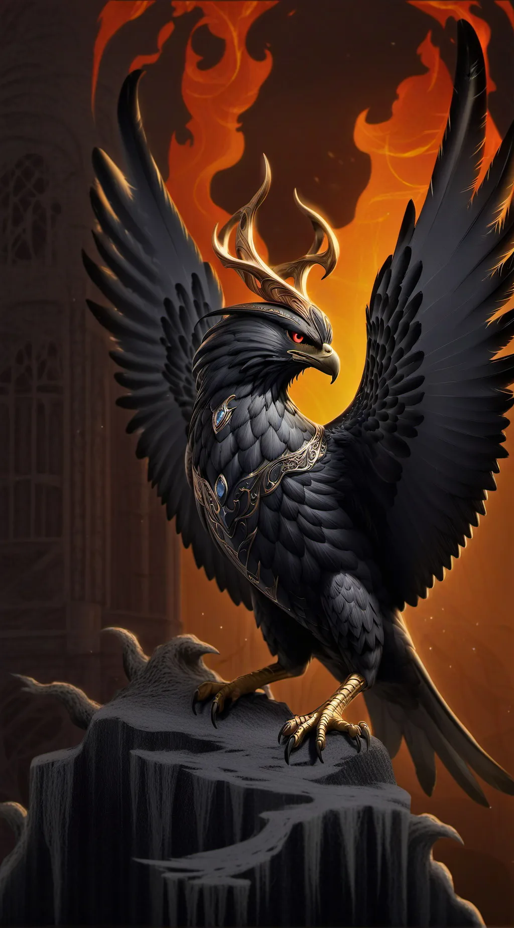 ai character: Shadow bird background