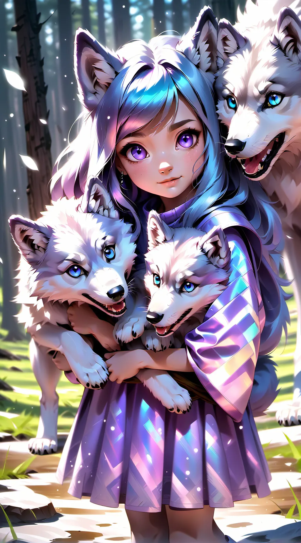 ai character: snowy background