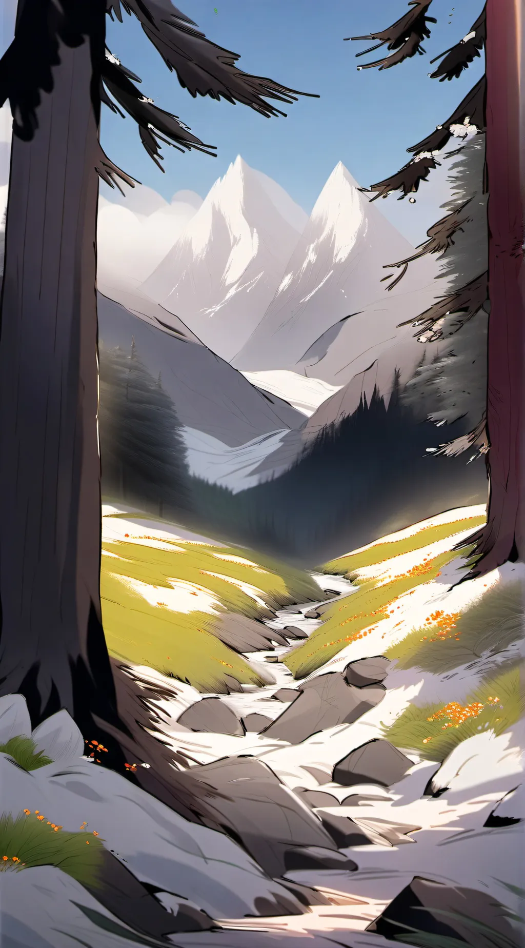 ai character: Mountain Valley background