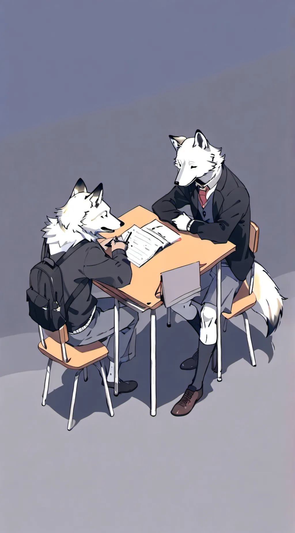 ai character: Wolf school background