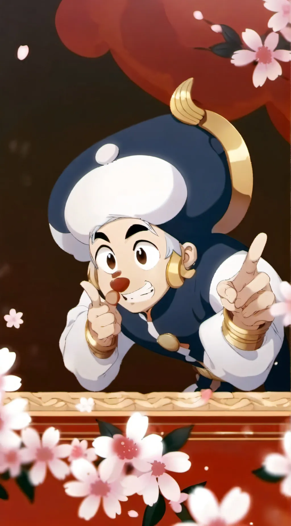 ai character: Two brides on a fu background