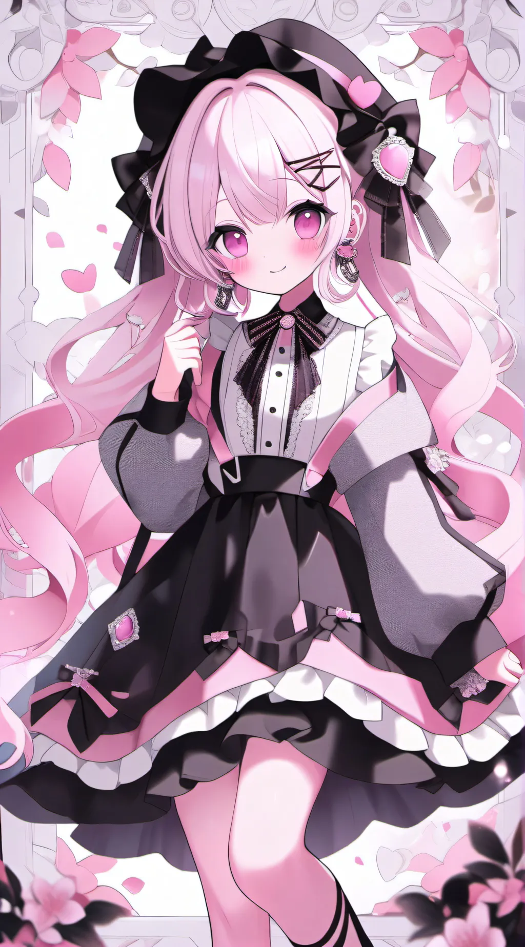 ai character: cute girl Mia background