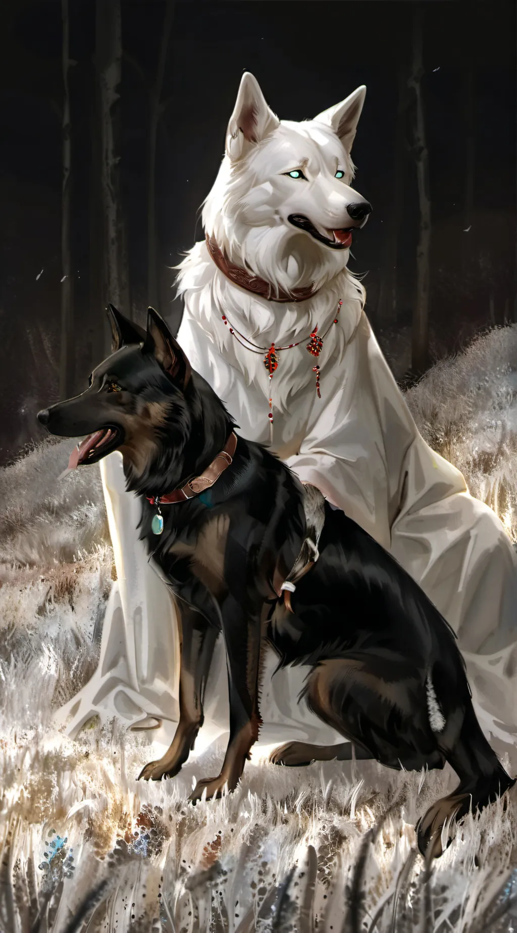 ai character: protective dogs background