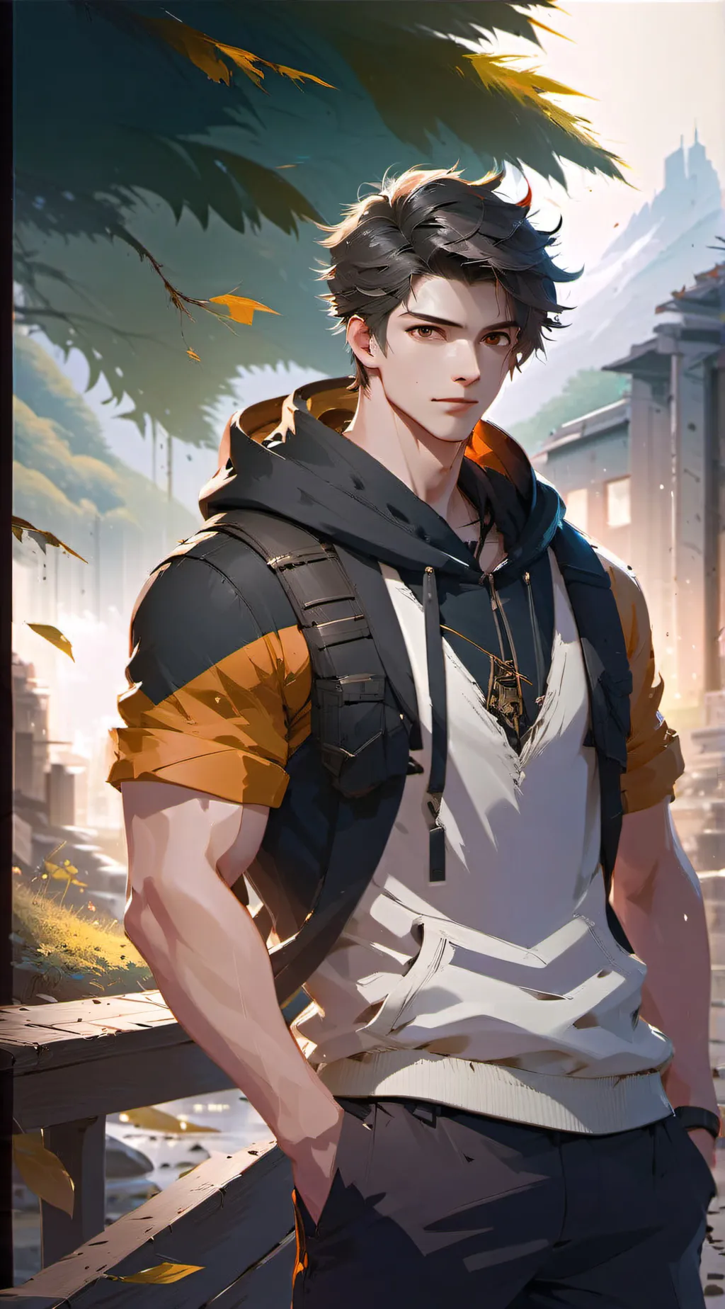 ai character: Damien  background