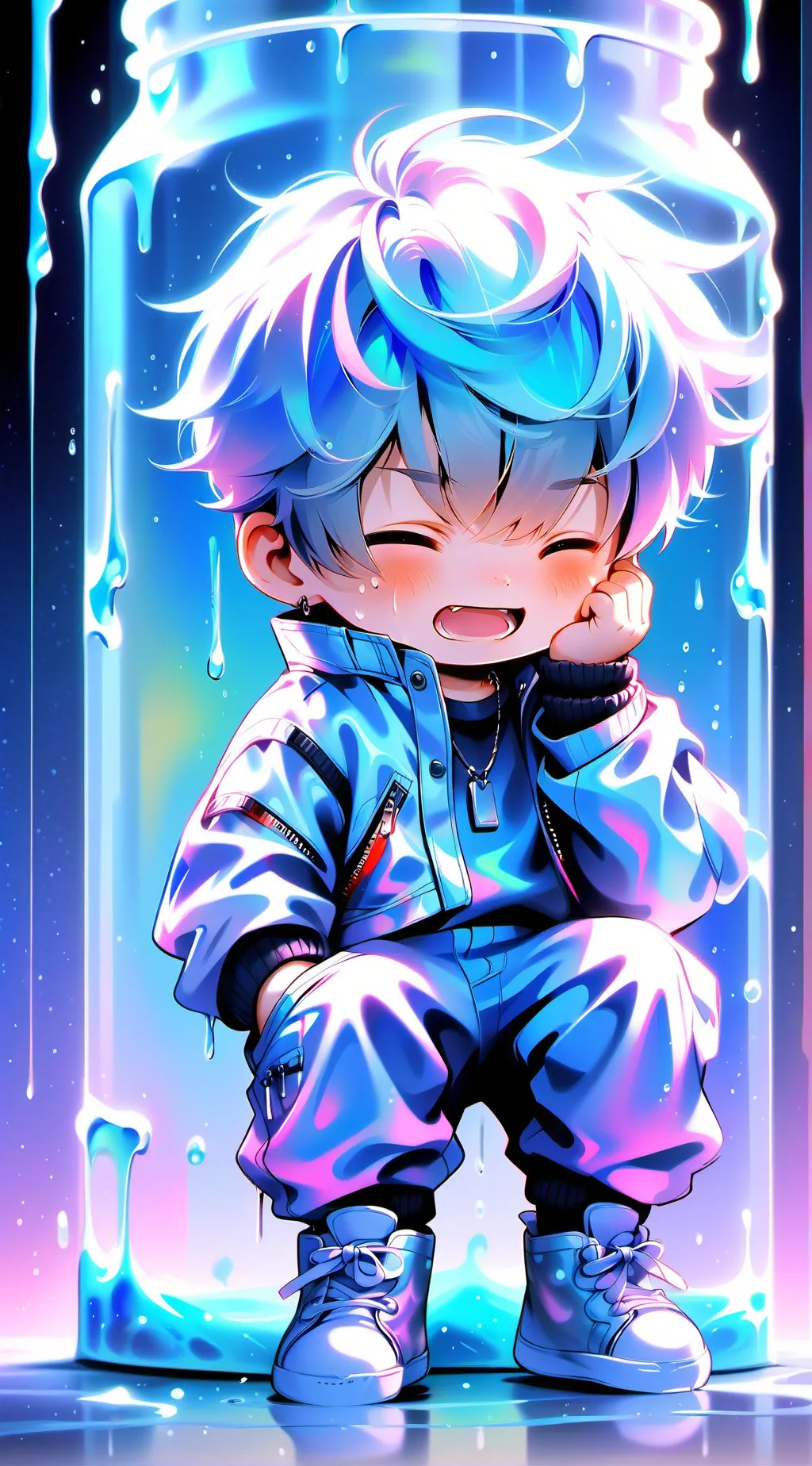 ai character: baby boy  background