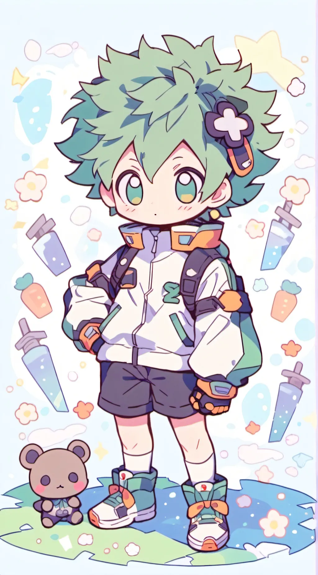 ai character: Deku  background