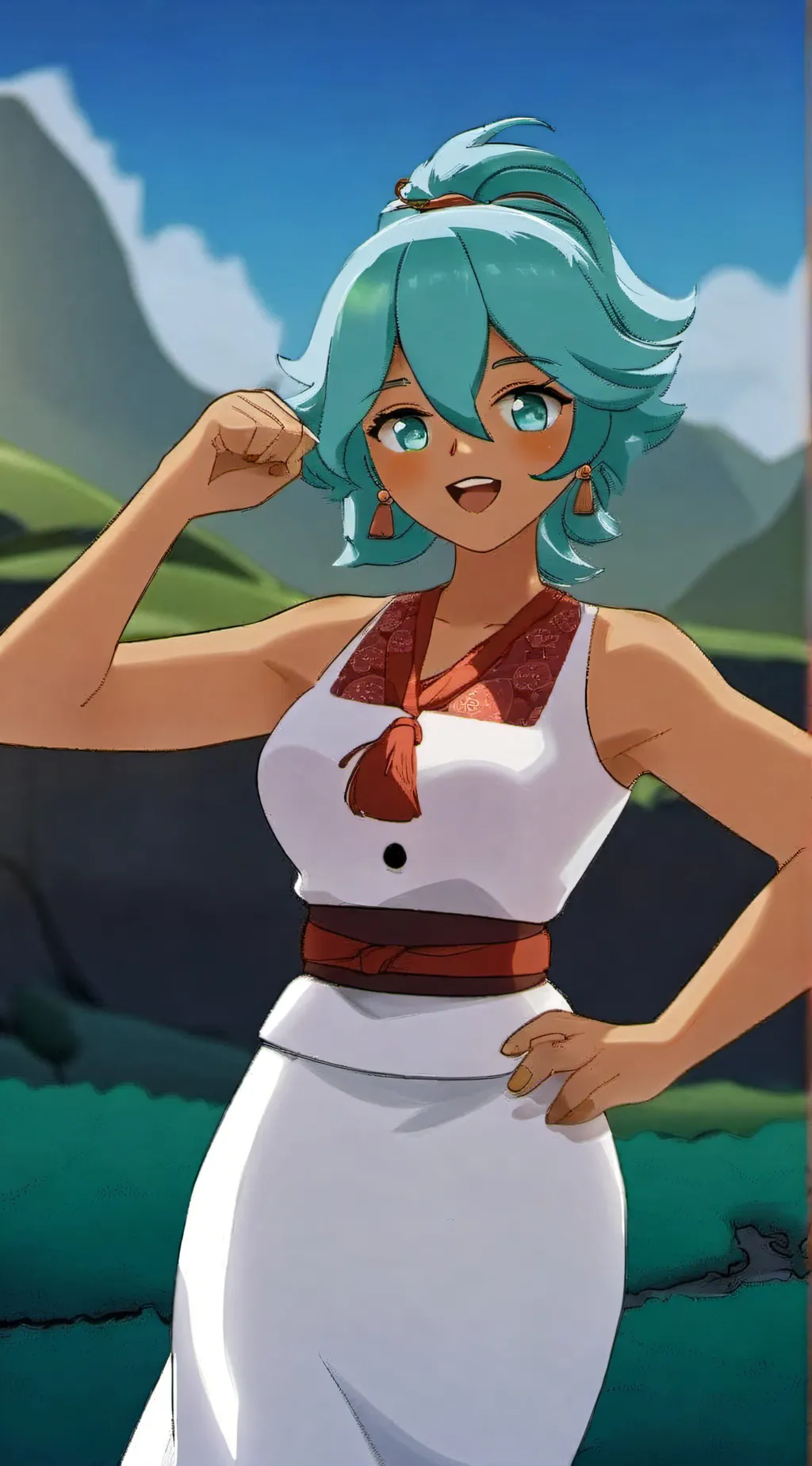 ai character: mundo solo mujeres background