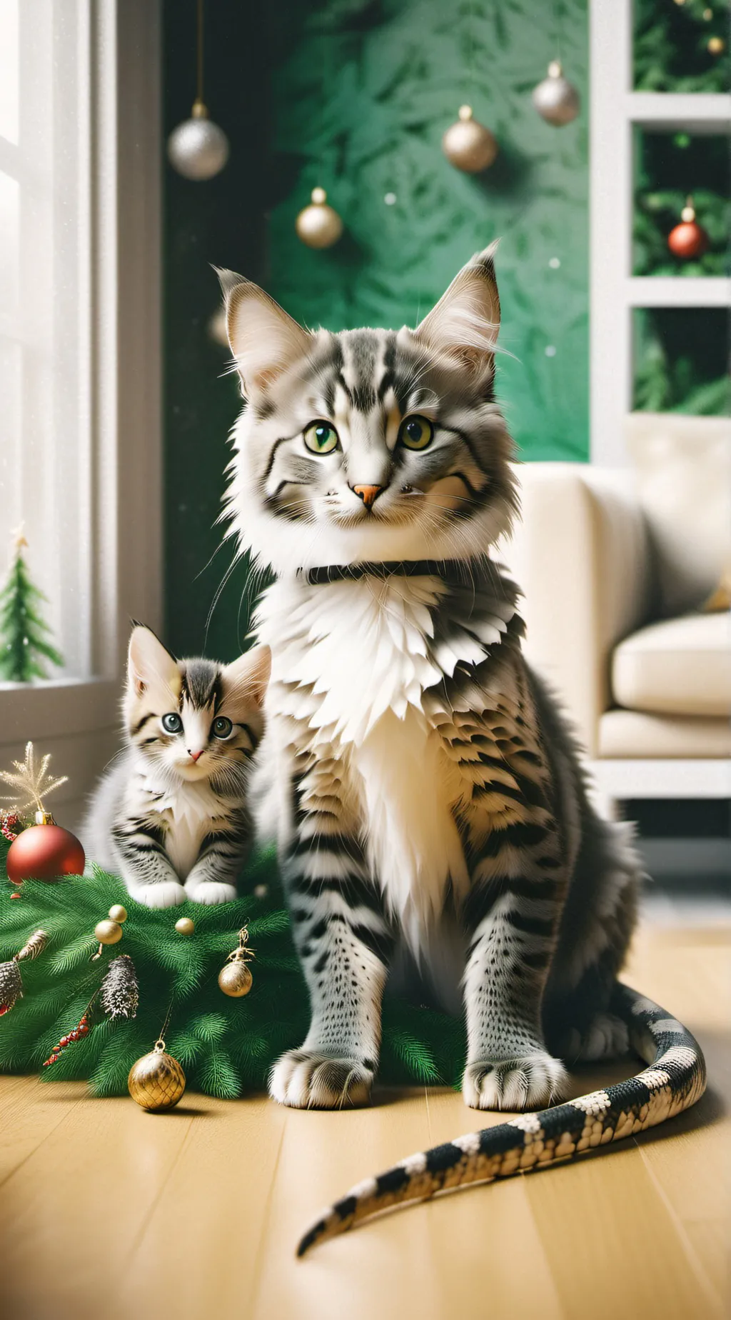 ai character: a Christmas day background