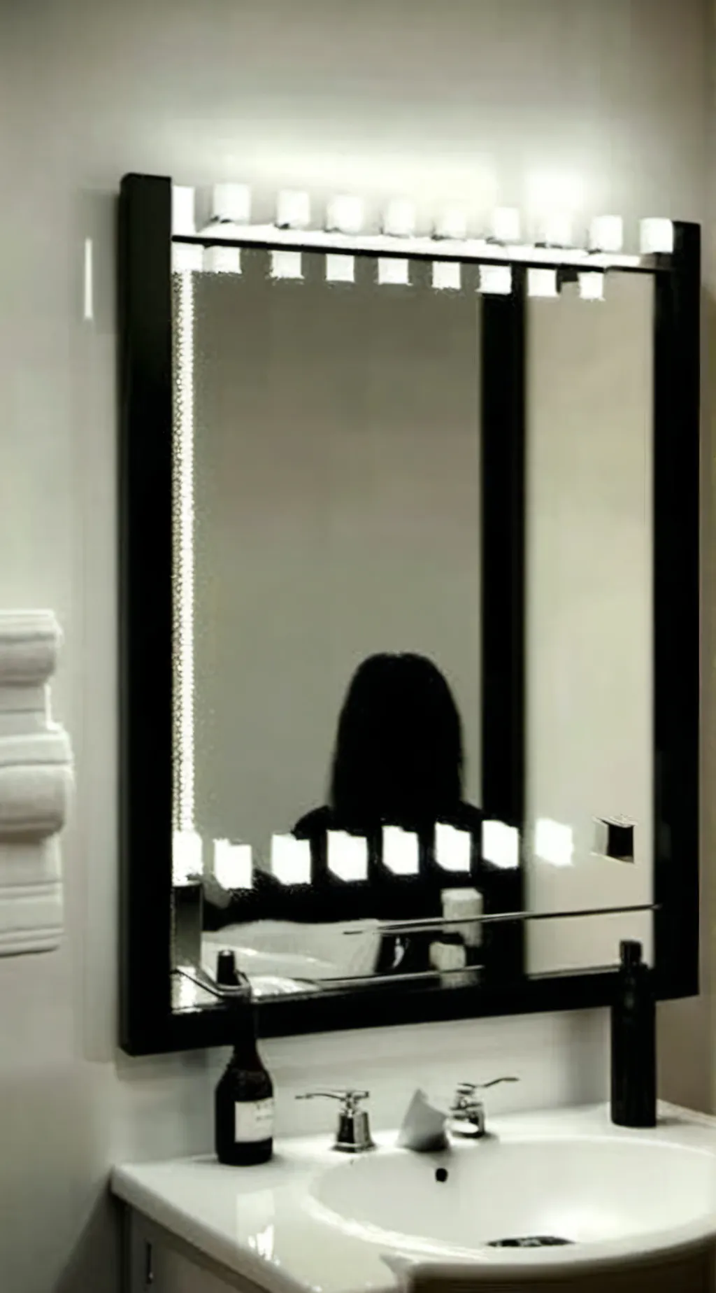 ai character: one in the mirror background