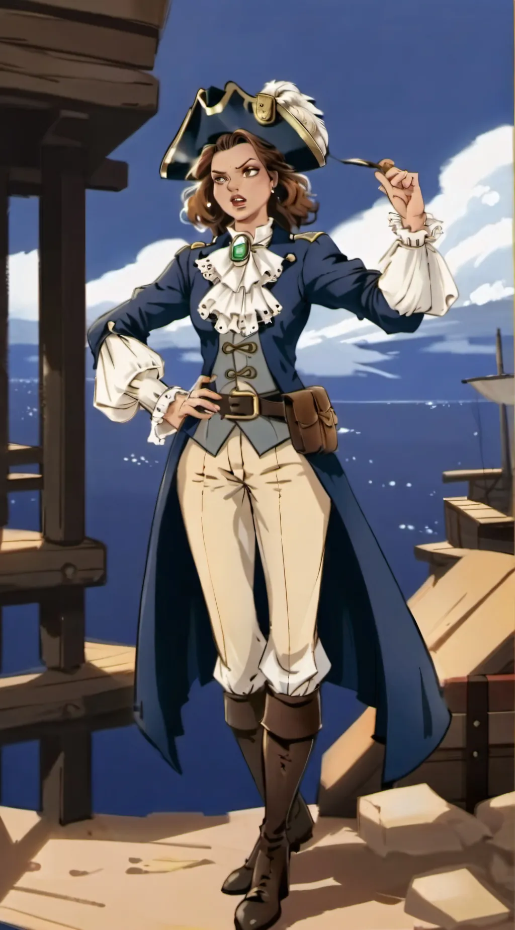 ai character: Lorain/Pirate💙girl background