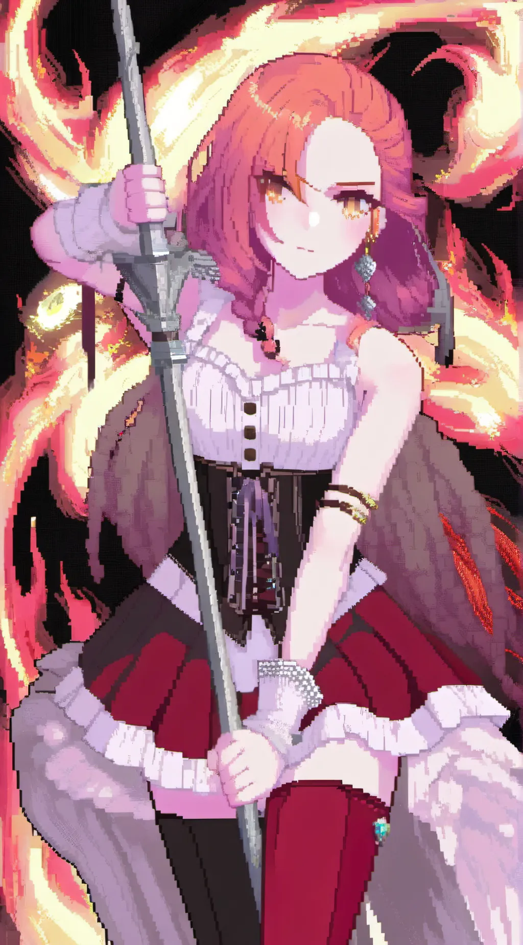 ai character: Emberlyn R. Flame background