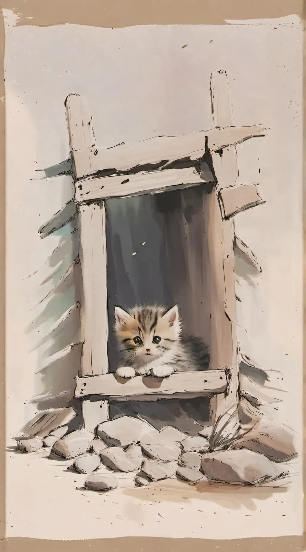 ai character: A kitty jail background