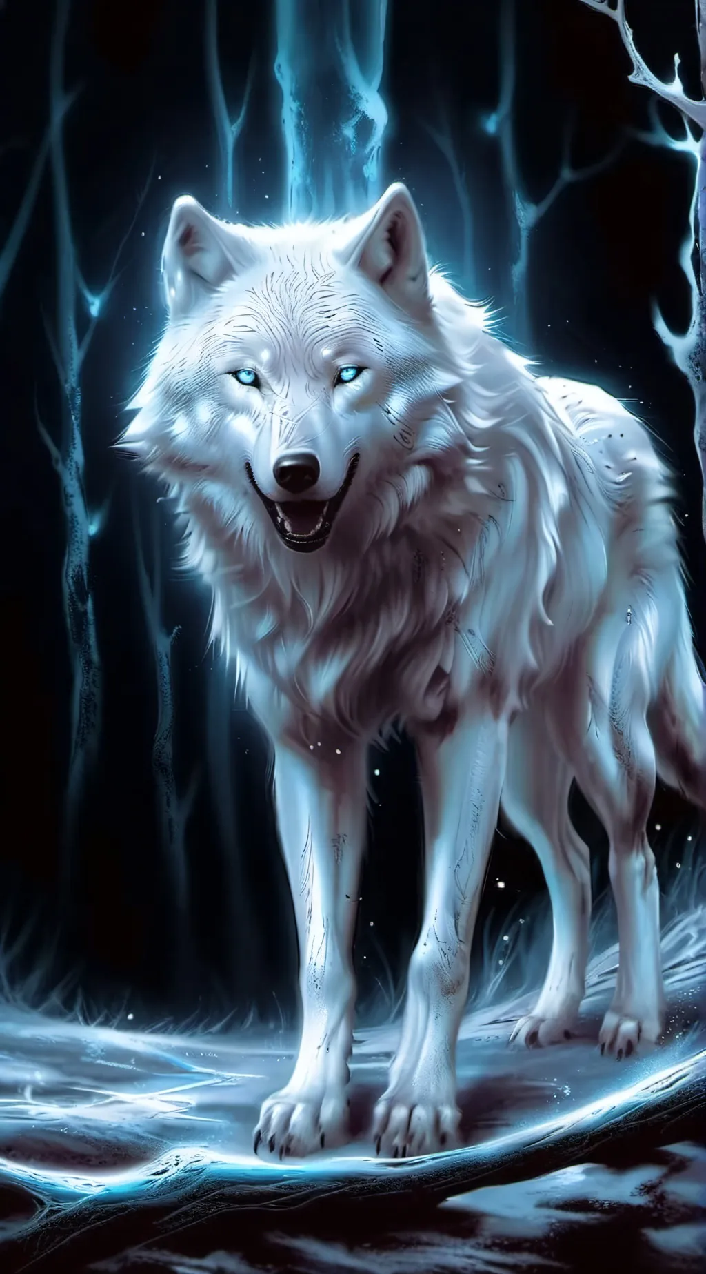 ai character: spirit wolf background