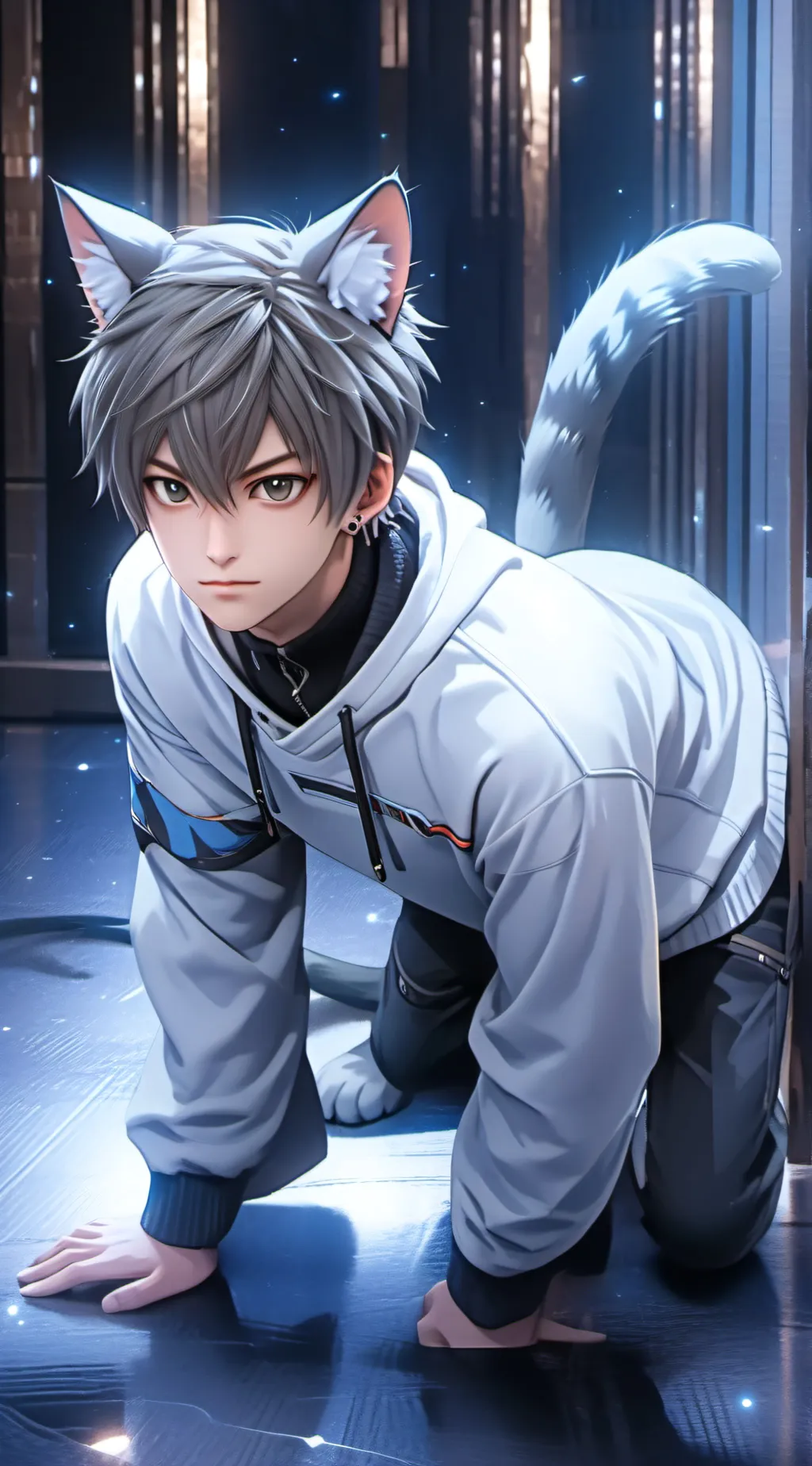 ai character: Gray Glint Spirit background