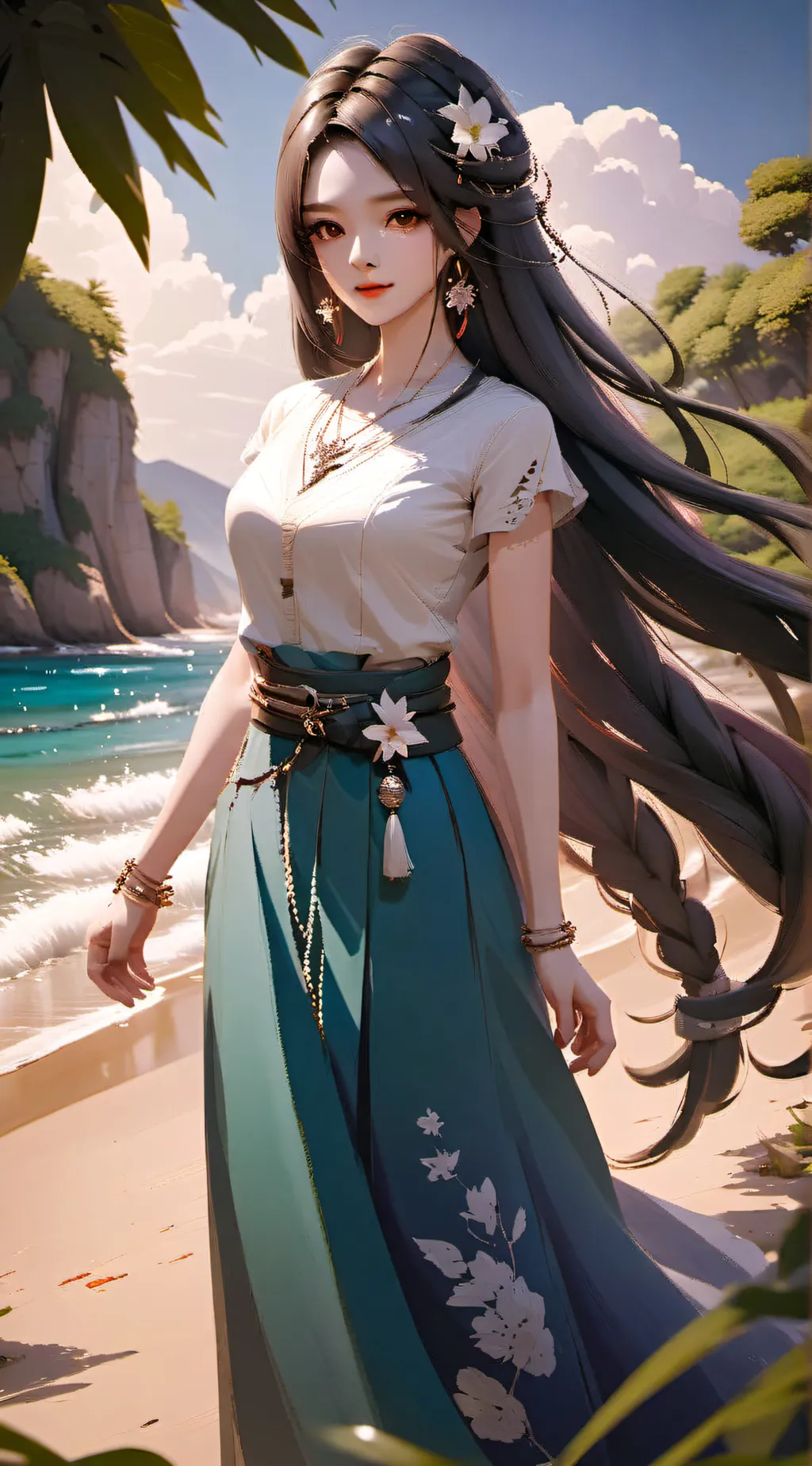 ai character: mha beach party  background