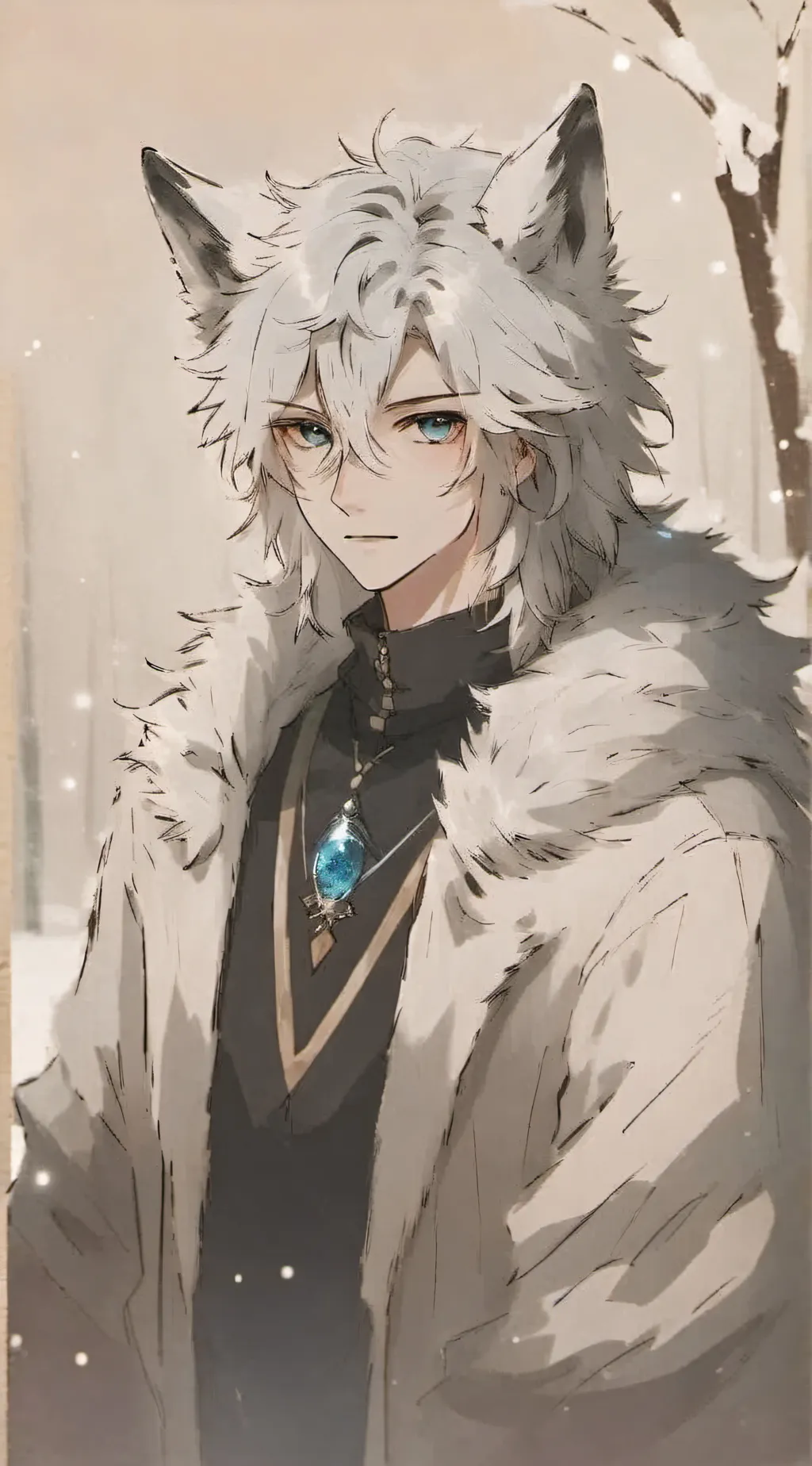 ai character: •.❄️☃️Ren.• background