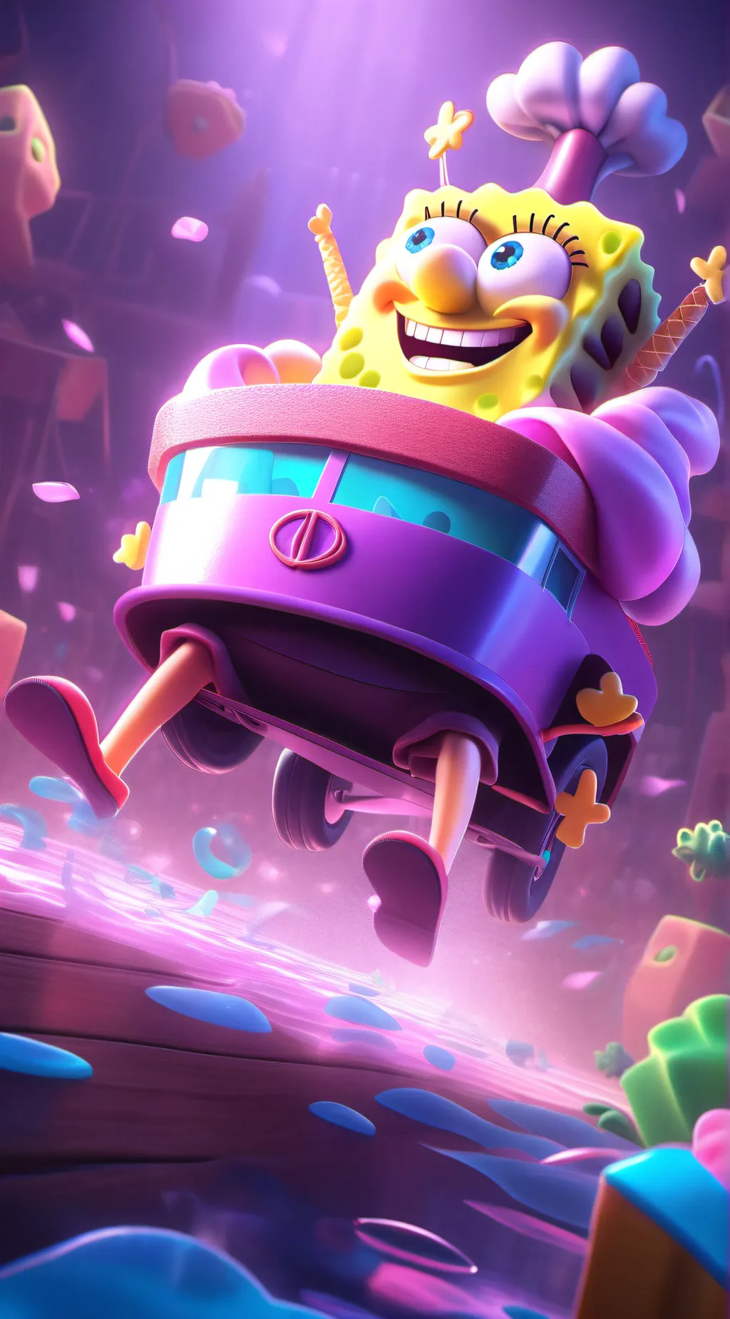 ai character: SpongeBob  background