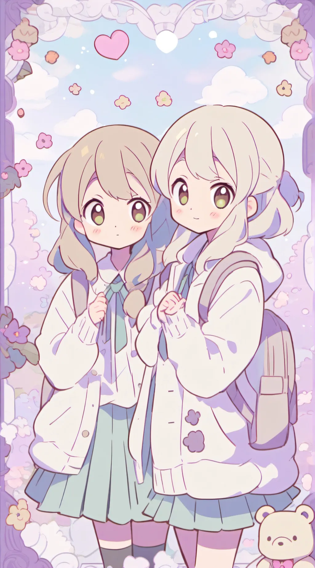 ai character: Lilly and Lina  background